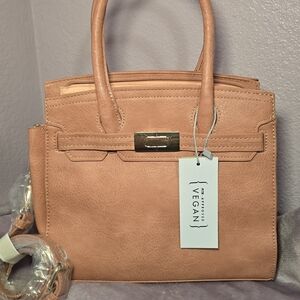 Vegan Leather Peach Pink Handbag